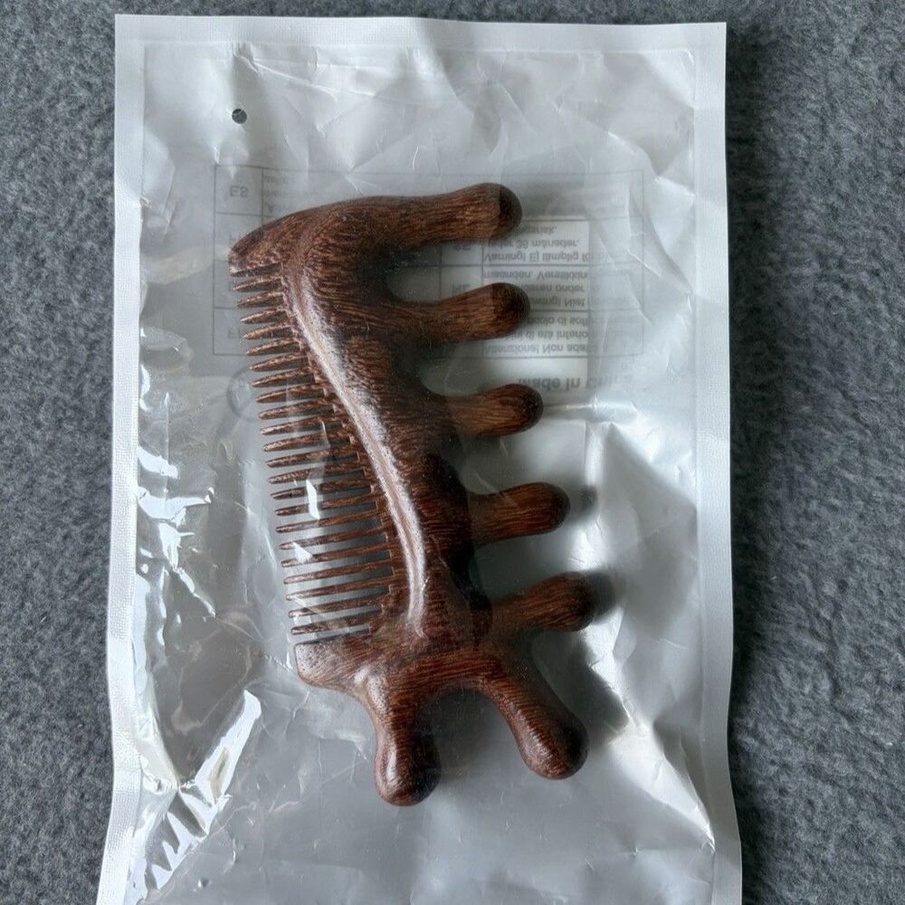 Head Body Meridian Massage Comb Sandalwood Wide Tooth Comb Acupuncture Therapy B